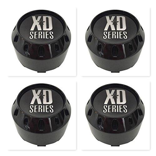 4 Pack KMC XD Series 464K106GB Gloss Black 6 Lug Center Caps - wheelcentercaps