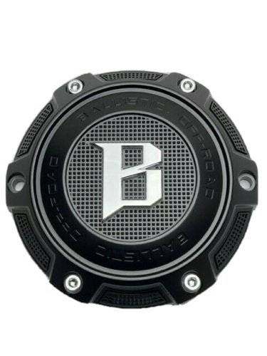Ballistic Off-Road Matte Black with Chrome Logo Wheel Center Cap CAP OR_VD - Wheel Center Caps