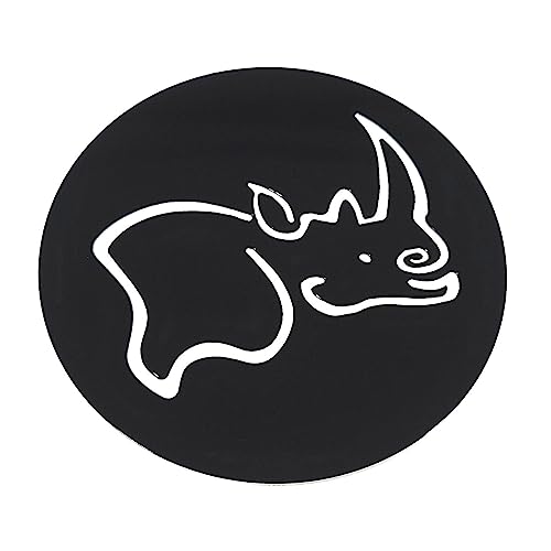 Black Rhino Flat Black TE80BR Center Cap Sticker Logo Emblem 80MM Flat