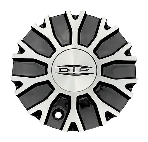 DIP Black and Machined Wheel Center Cap C10D99B 102932295-CAP - Wheel Center Caps