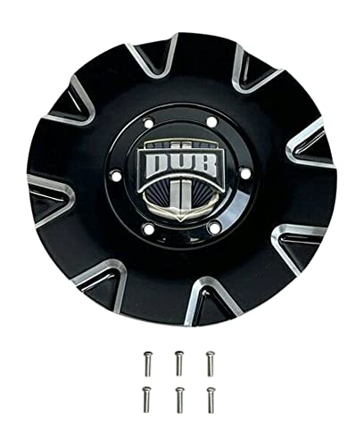 Dub Gloss Black and Milled Wheel Center Cap with Screws