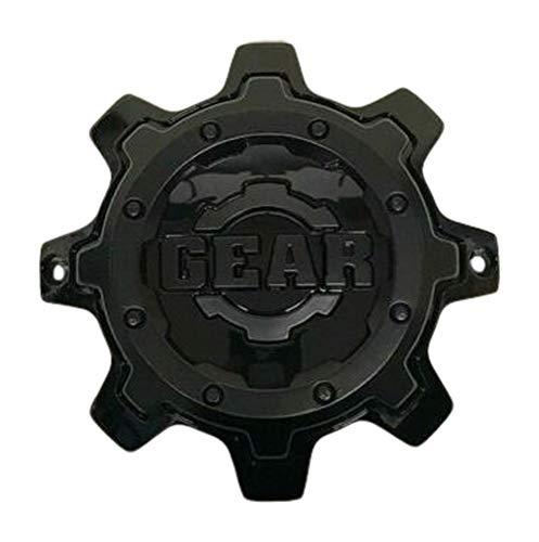 Gear Alloy Gloss Black with Satin Black Overlay Wheel Center Cap C-741-2 - wheelcentercaps