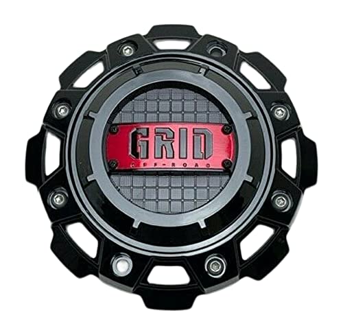 Grid Off-Road Gloss Black Red Logo Wheel Center Cap