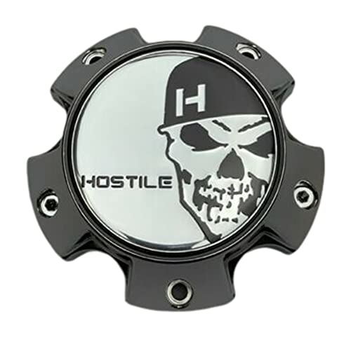 Hostile Special Edition Skull Logo Chrome Wheel Center Cap C-8016-C HC-5003 - Wheel Center Caps