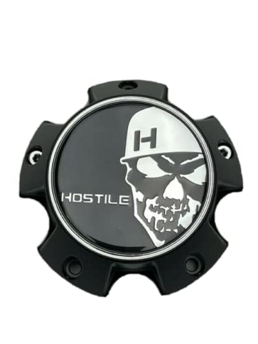 Hostile Special Edition Skull Logo Matte Black Wheel Center Cap C-8016-C - Wheel Center Caps