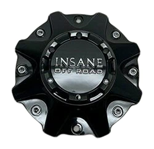 Insane Off-Road Gloss Black and Chrome Logo Wheel Center Cap ER038 310L214-D - wheelcentercaps