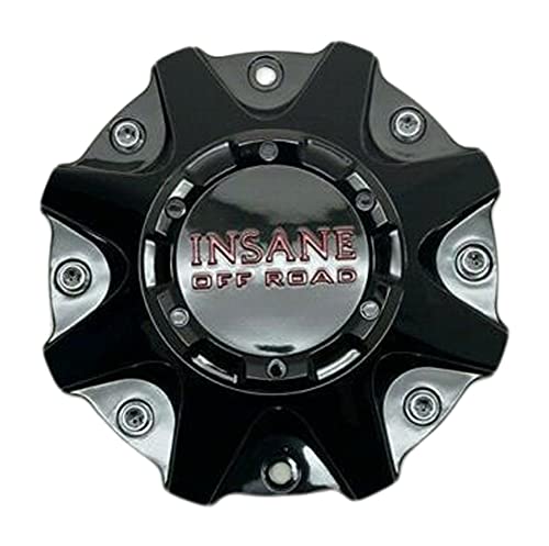 Insane Off-Road Gloss Black and Red Logo Wheel Center Cap ER038 310L214-D - wheelcentercaps