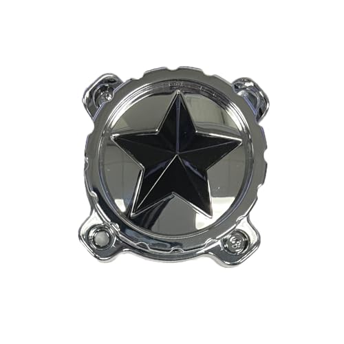 MSA 3 Cap - Chrome W/Gloss Black Star - Wheel Center Caps