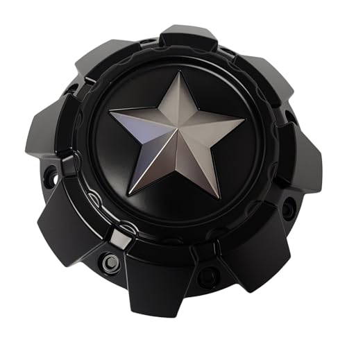 MSA Wheels M50L142-H49-SGBR Satin Black Center Cap with Gray Star - Wheel Center Caps