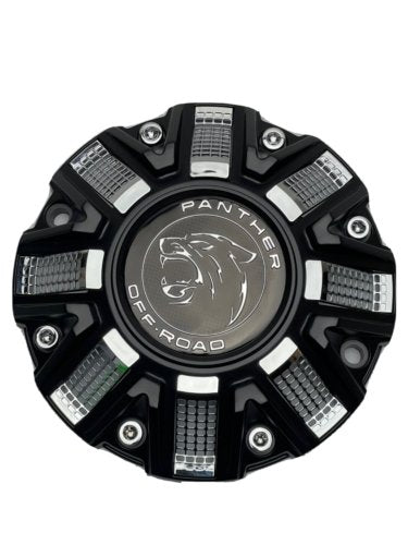 Panther Off-Road Gloss Black and Chrome Wheel Center Cap CAP OR-D2 CAP OR-D - Wheel Center Caps