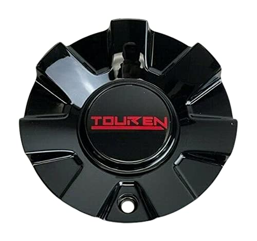 Touren Gloss Black and Red Logo Wheel Center Cap C10326002MB C-216-4 - wheelcentercaps