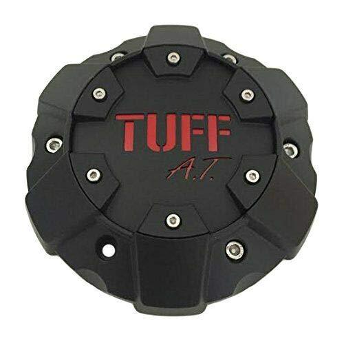 TUFF at C611901 C706901 Matte Black with Red Lettering Wheel Center Cap - wheelcentercaps