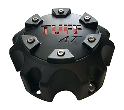 TUFF A.T. C611902 C803503CAP S813 Matte Black with Red Logo Wheel Center Cap - wheelcentercaps