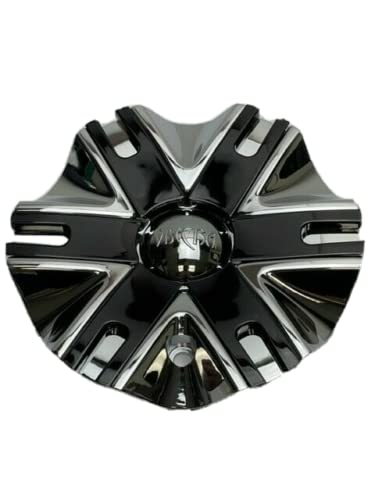 Viscera VSC 841 Chrome Gloss Black Inserts Wheel Center Cap EMR0841-CAR-CAP - Wheel Center Caps