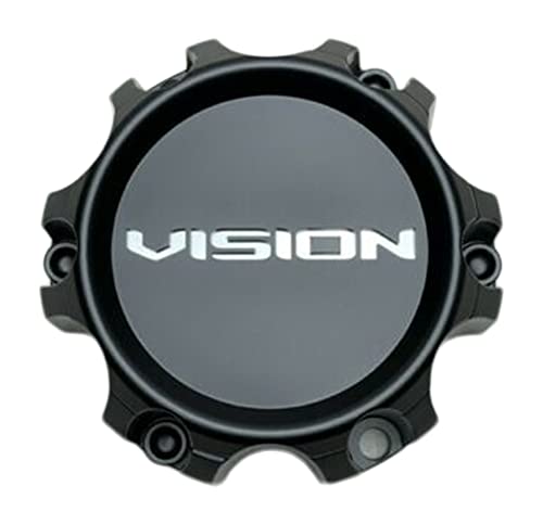 Vision Matte Black 6 Lug Wheel Center Cap C353MB-6V C353GM-6V-UP - Wheel Center Caps