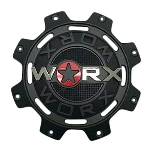 Worx by Ultra 8 Lug Matte Black Wheel Center Cap 30171765F-A Flat Type - wheelcentercaps