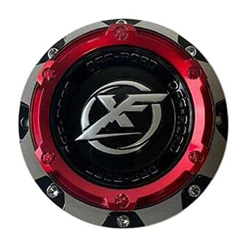 XF OFFROAD Gloss Black with Red Top Wheel Center Cap C9693 Wheel