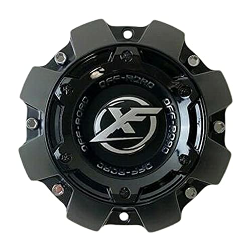 XF OFF-ROAD Matte Black with Gloss Black Top Wheel Center Cap 1444L227H HT005-65 - wheelcentercaps