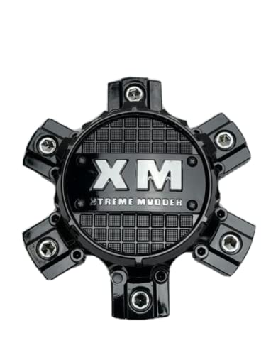 Xtreme Mudder Gloss Black Chrome Logo Wheel Center Cap 0211-139 - Wheel Center Caps