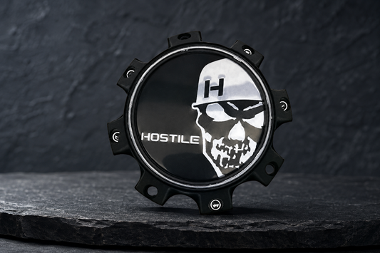 Hostile Special Edition Skull Logo Matte Black Wheel Center Cap HC-8003 replacement wheel center cap part HC-8003