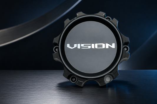 Vision Matte Black 6 Lug Wheel Center Cap C353MB-6V C353GM-6V-UP replacement wheel center cap part C353MB-6V