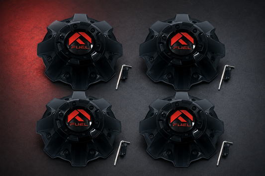 Fuel Offroad 1001-63GBQ gloss black red-logo center cap four-pack editorial identification guide
