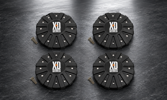 XD SERIES 4 x KMC 778 Monster Matte Flat Black Wheel Rim Center Cap 846L215 replacement wheel center cap part 846L215