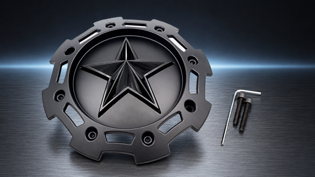 KMC XD Series Rockstar 2 SC-205 S1403-09 Black on Black 5 and 6 Lug Center Cap replacement wheel center cap part SC-205
