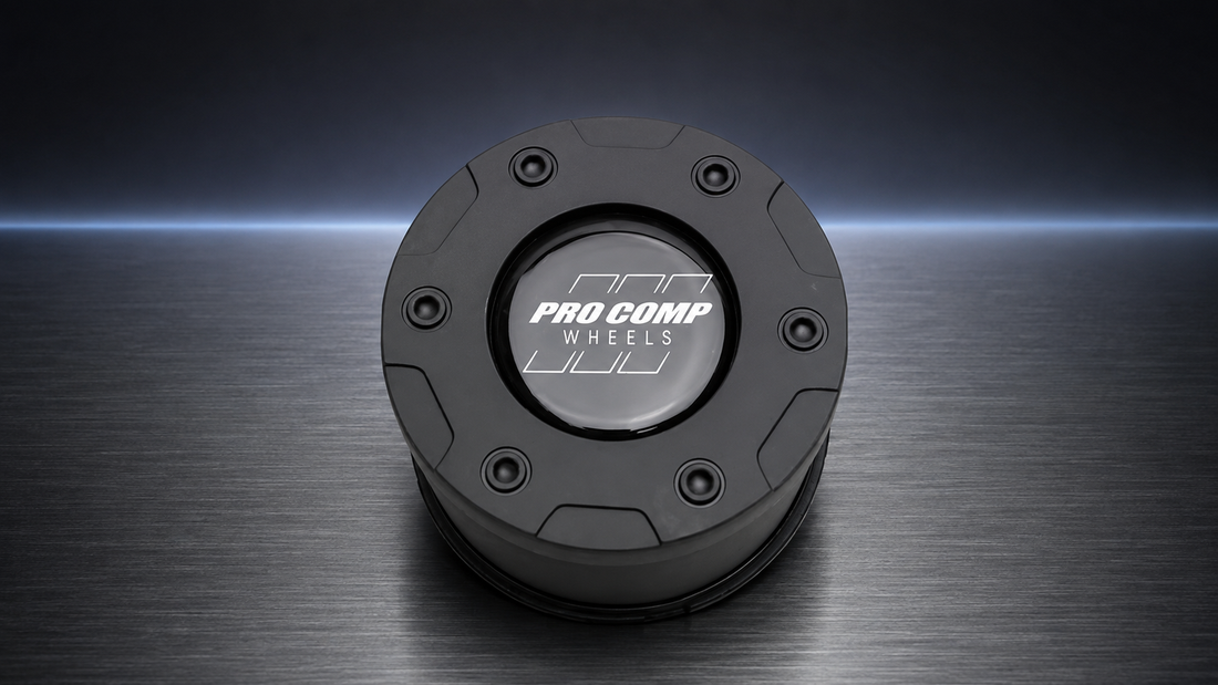 Pro Comp Wheels Matte Black Push Thru Wheel Center Cap 7425041 7425141 replacement wheel center cap part 7425041