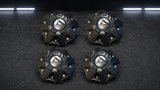 4 Pack Fuel Wheels Black Center Cap Cap 1001-63-B Cap M-447 Five and Six Lugs replacement wheel center cap part 1001-63-B