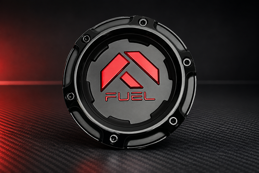 Fuel Offroad Wheels 1005-50SGBQ Gloss Black Center Cap with Red Logo replacement wheel center cap part 1005-50SGBQ