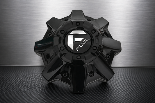 Fuel Offroad 1002-53GBR Cap M-698 Gloss Black Wheel Center Cap with Black Rivets replacement wheel center cap hardware part 1002-53GBR