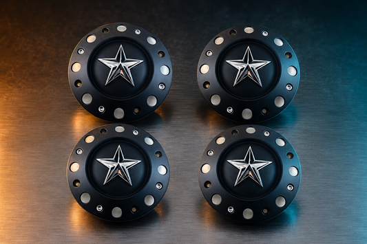 4x KMC XD Series Matte Black Wheel Center Hub Caps Bolt-On for 8x6.5 8x165.1 8x170 8x200 XD775 Rockstar Dually XD775 Rockstar replacement wheel center cap part XD775