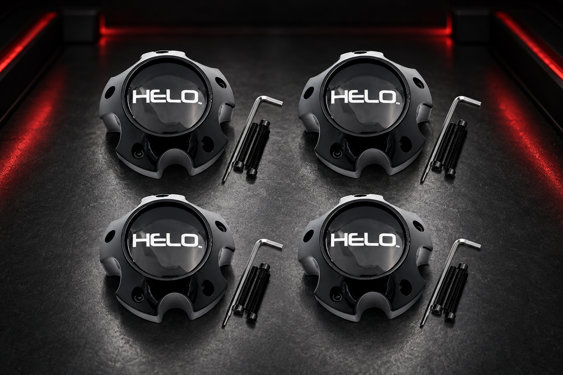 Helo 4 Pack Wheels 1079L121HE1GB 1079L121 Gloss Black Center Cap replacement wheel center cap part 1079L121HE1GB
