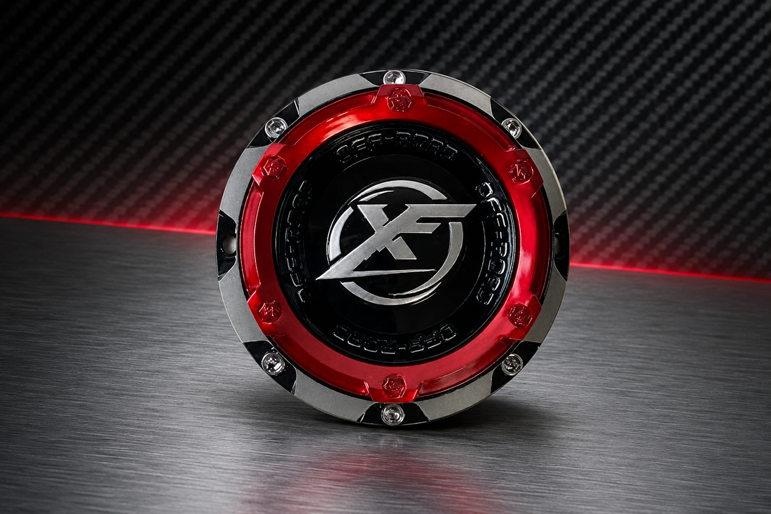 XF OFF-ROAD C-969-2 Gloss Black with Red Top Wheel Center Cap replacement wheel center cap part C-969-2