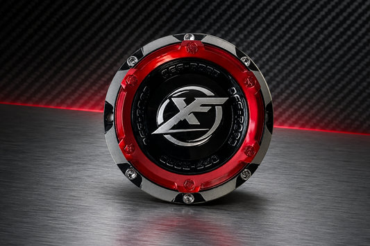 XF OFF-ROAD C-969-2 Gloss Black with Red Top Wheel Center Cap replacement wheel center cap part C-969-2
