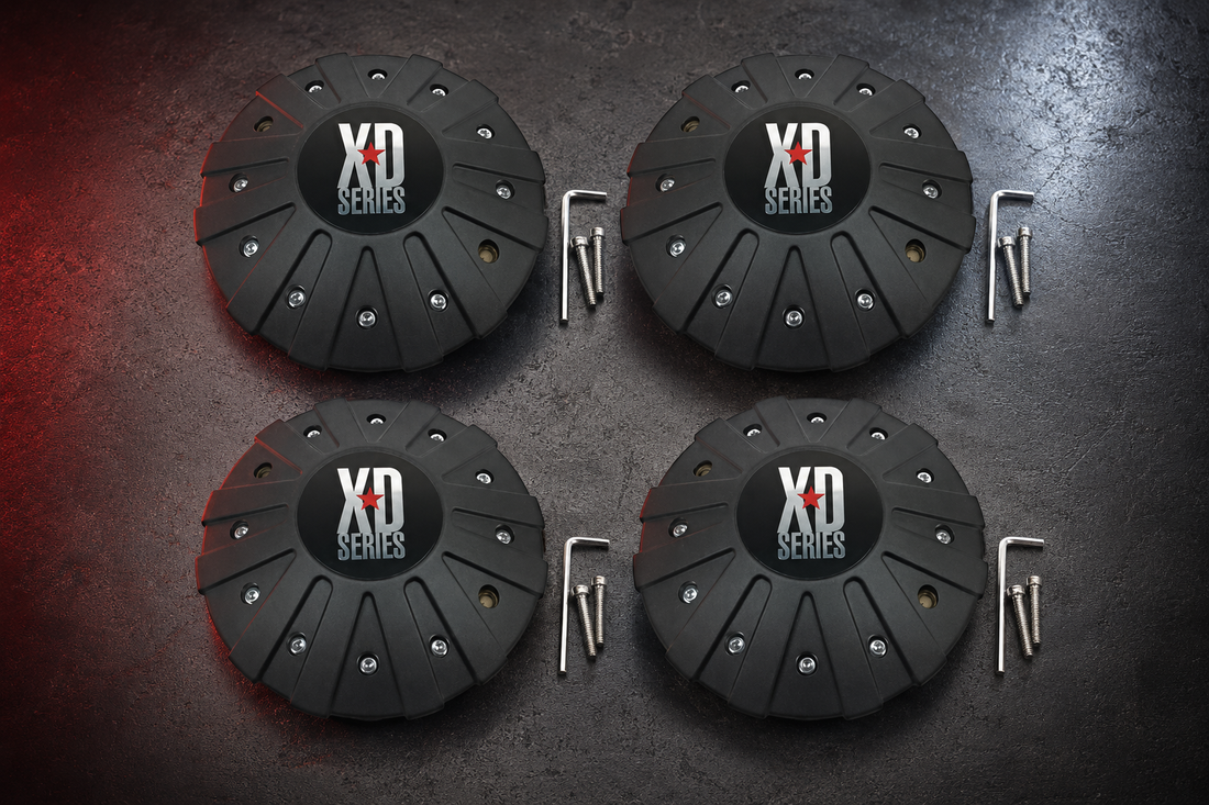 4x KMC XD Series Matte Black Wheel Center Hub Caps Bolt-On for 5x4.5 5x114.3 5x5 5x127 6x5.5 6x139.7 6x135 8x6.5 8x165.1 5x5.5 5x139.7 5x150 8x170 5x135 XD778 Monster replacement