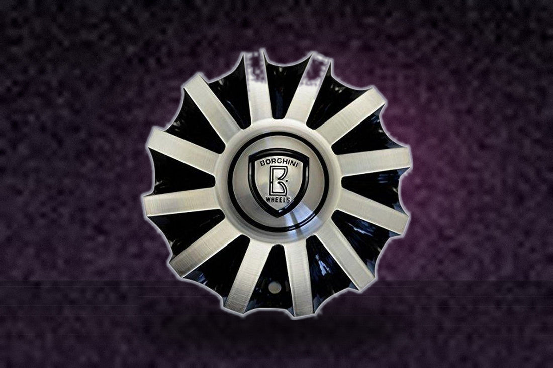 Borghini B19 Center Cap Serial Number CSB19-2A Black and Machined replacement wheel center cap part CSB19-2A