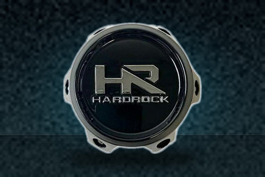 Hardrock Gloss Black with Chrome Logo 6 Lug Wheel Center Cap H561B H552B-SG replacement wheel center cap part H561B