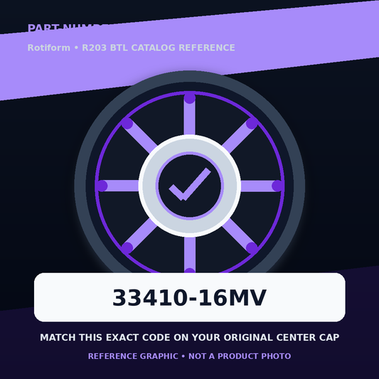 Rotiform 33410-16MV center cap part-number identification reference graphic