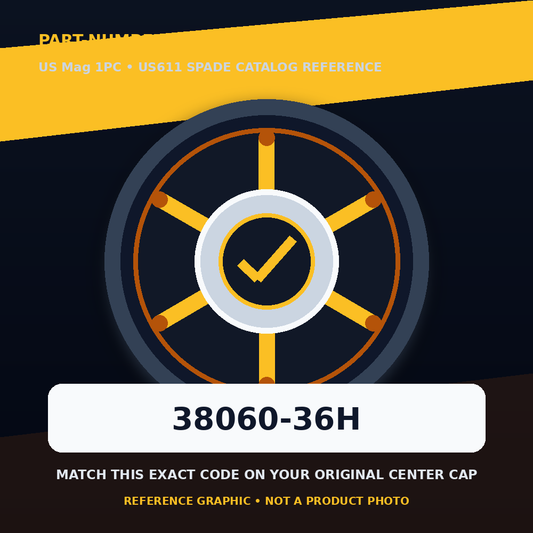 US Mag 1PC 38060-36H center cap part-number identification reference graphic