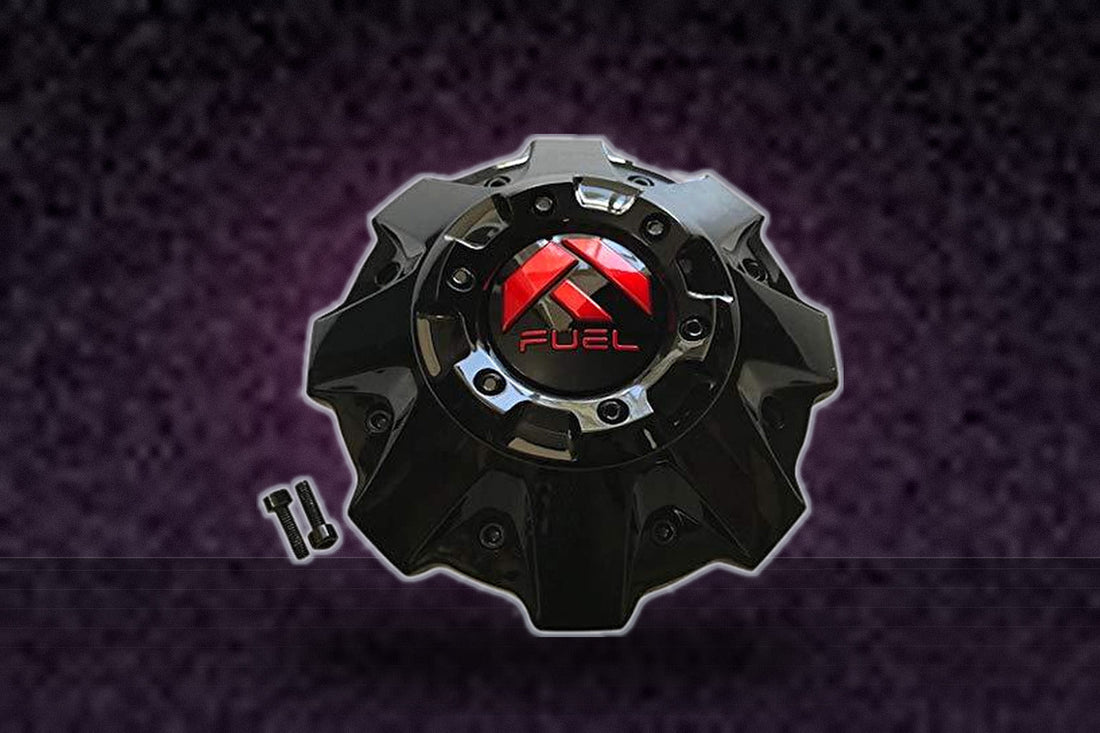Fuel Offroad Wheels 1001-63GBQ Gloss Black with Red Logo Center Cap replacement wheel center cap part 1001-63GBQ