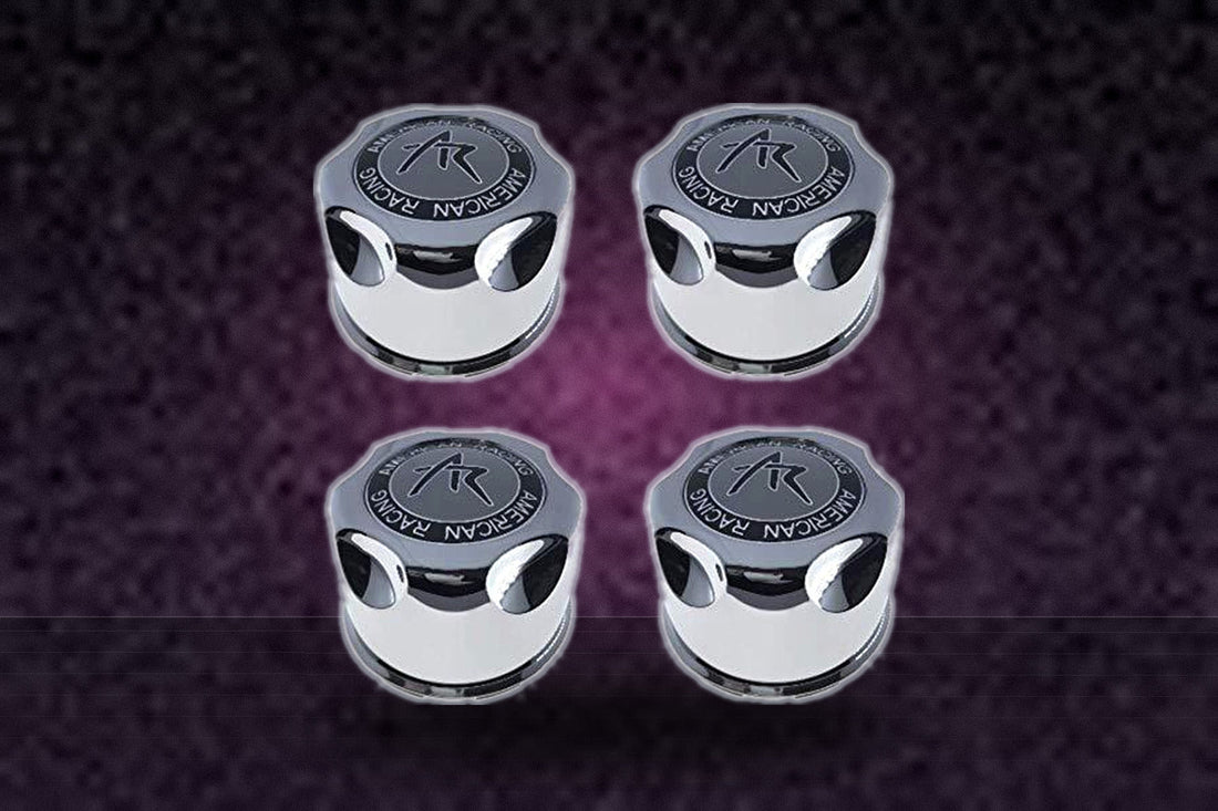 4 Pack American Racing 1342100S Snap-in Center Cap with Silver Logo replacement wheel center cap part 1342100S