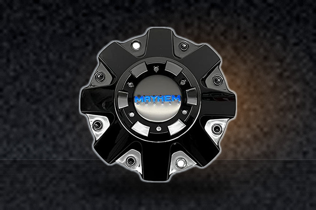 Mayhem Wheels C108015BB01 81222090F-15 Gloss Black with Blue Logo Center Cap replacement wheel center cap part C108015BB01