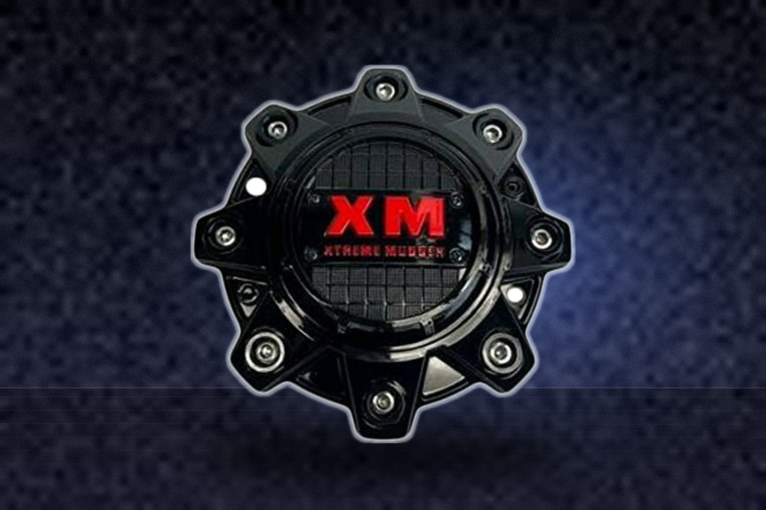 Xtreme Mudder Gloss Black and Red Logo Wheel Center Cap 8080 replacement wheel center cap
