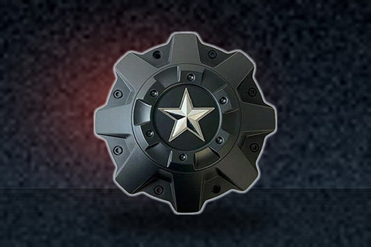 DFD Wheels C-051 Matte Black with Chrome Star Wheel replacement wheel center cap part C-051