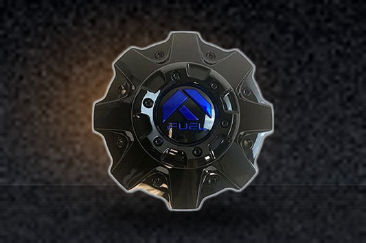 Fuel Offroad 1001-79GBK Gloss Black Blue Logo Wheel Center Cap replacement wheel center cap part 1001-79GBK