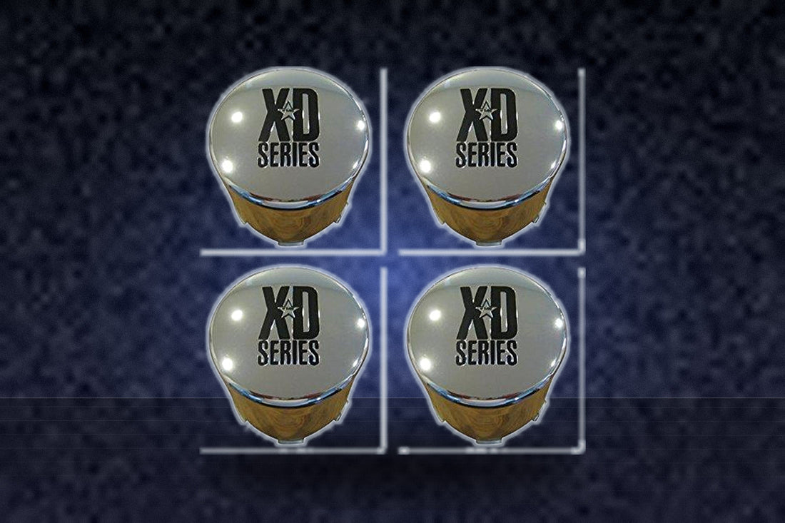 4 Pack KMC XD Series 766 Chrome Wheel Rim Push Thru Center Cap 1001357 F108-23 replacement wheel center cap part 1001357