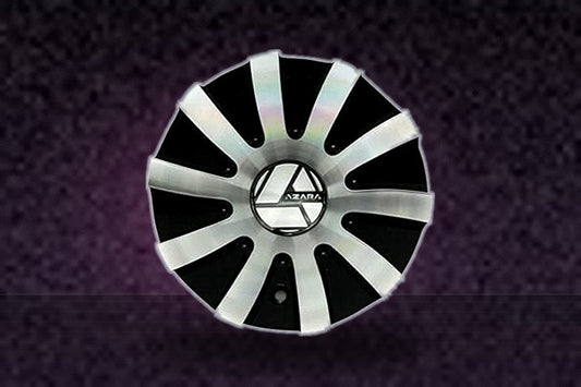 Azara Black and Machined Wheel Center Cap C247L176A-MB replacement wheel center cap part C247L176A-MB