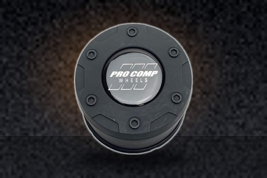 Pro Comp Flat Black Push Thru Wheel Center Cap 8425042 8425041 8425141 S1910-01 Resin Logo replacement wheel center cap part 8425042